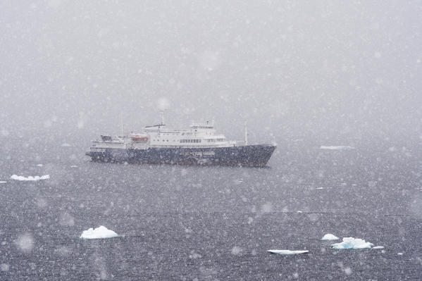Plancius cruise ship, Portal Point, Antarctica.