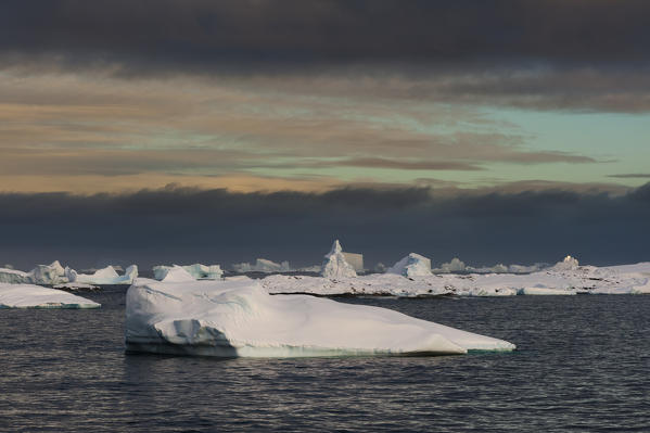 Icebegs in the Lemaire channel, Antarctica.
