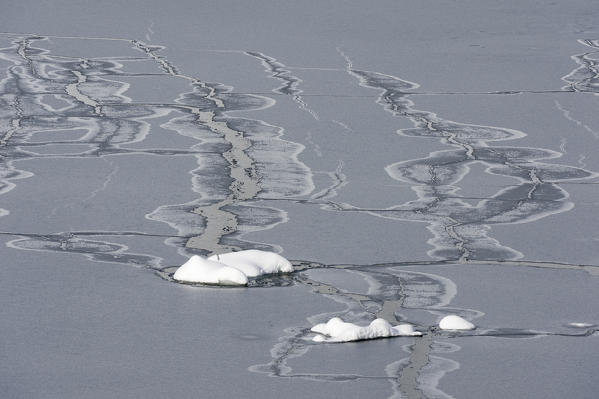 Frozen sea in Paradise Bay, Antarctica.