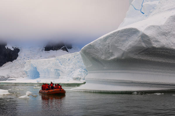 Antarctica, Antarctic Peninsula, Lemaire Channel, Icebergs near Pleneau Island, MR.