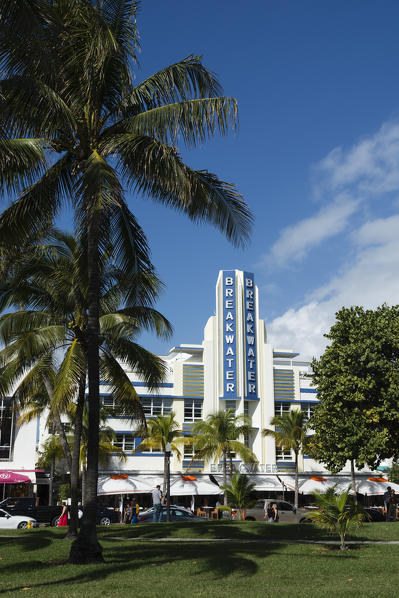 Breackwater Hotel, Ocean Drive, South Beach, Miami Beach, Florida, USA.