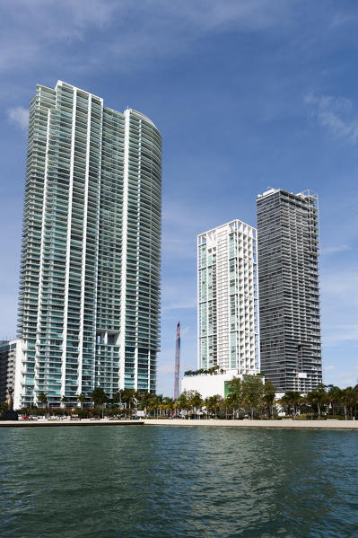 Modern buildings along Biscayne boulevard, Downtown Miami, Miami, Florida, USA.
