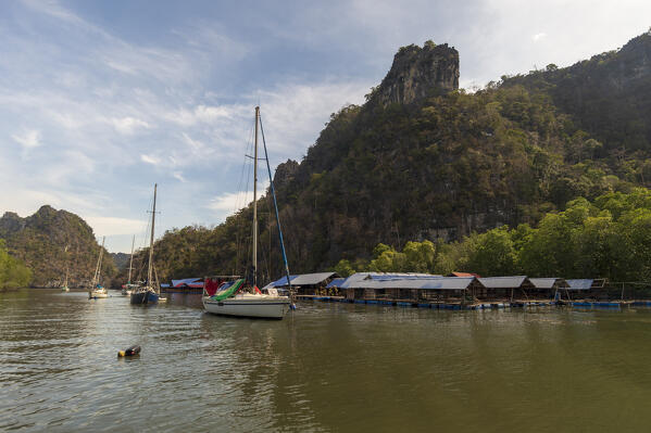 Floating fish farm, Kilim Geoforest Park, Langkawi, Malaysia.