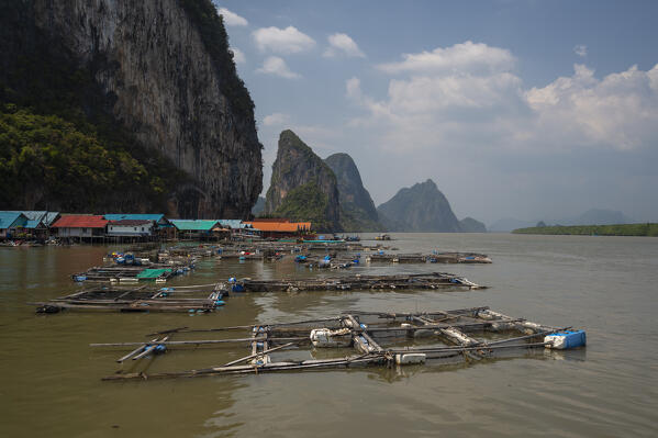 A view of Koh Panyee, one of the region’s typical Muslim villages, Phang Nga Bay,  Thailand.