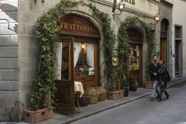 A restaurant in via Lambertesca, Florence, Tuscany, Italy.