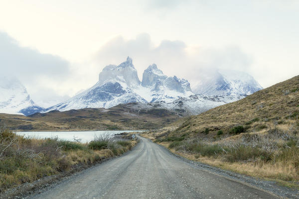 Southern America, Chile, Patagonia, Torres del Paine National Park: iconic view on the road