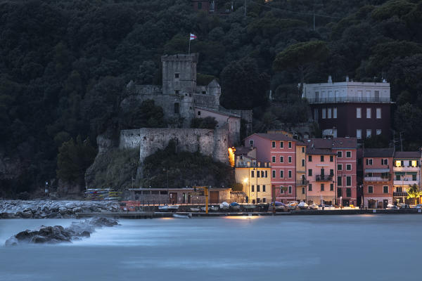 Long exposure on the Castle of San Terenzo, municipality of Lerici, La Spezia province, Liguria district, Italy, Europe
