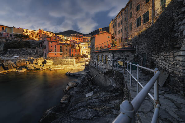 Night on the village of Tellaro,  municipality of Lerici, La Spezia province, Liguria district, Italy, Europe
