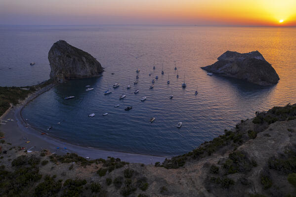 Aerial view of the bay of Palmarola, 