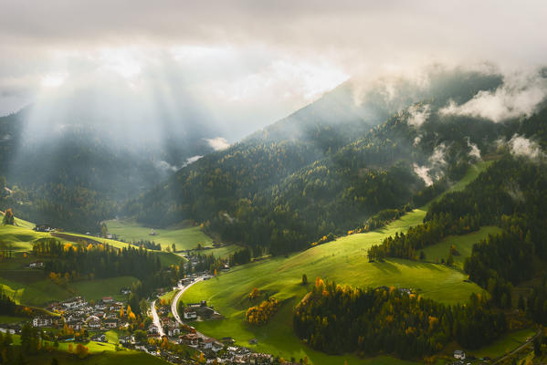 Italy, South Tyrol, Bolzano district, Funes Valley - Santa Maddalena in autumn