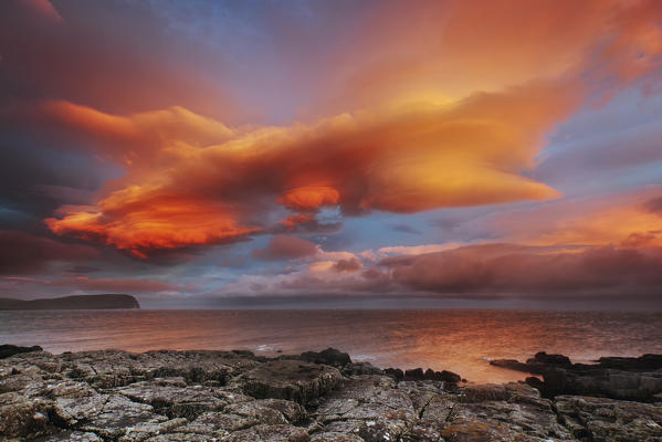 Europe, Scotland, Skye Island - Painted clouds at Neist Point
