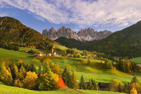 Italy, South Tyrol, Bolzano district, Funes Valley - Autumn landscape
