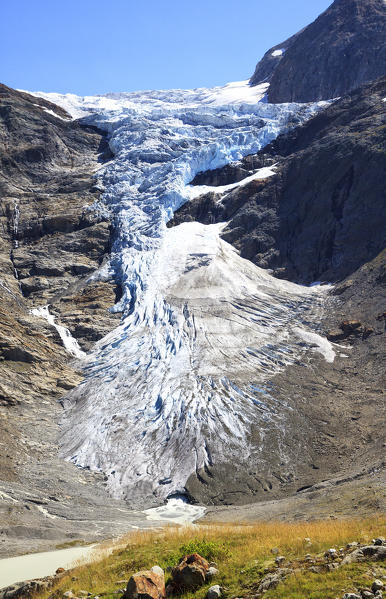 The Trift Glacier situated in the Urner Alps in the canton of Berne in Switzerland