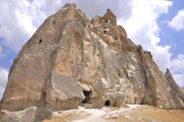 Old typical houses in the Kappadokia region in Turkey. They are created from ten millions of year old in the Pliocene with the last changes in the Holocene. They are create by tuff, sandstones and different rocks.