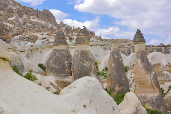 This area of fairy chimneys is very special and is located near Avanos in Turkey, Kappadokia.
