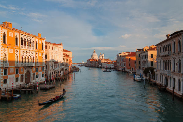 Europe, Italy, Veneto, Venice
Gondola  in the Grand Canal at sunset