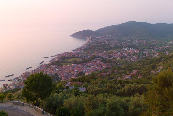 Europe,Italy,Cilento,Salerno district . View of St. Mary of Castellabate 