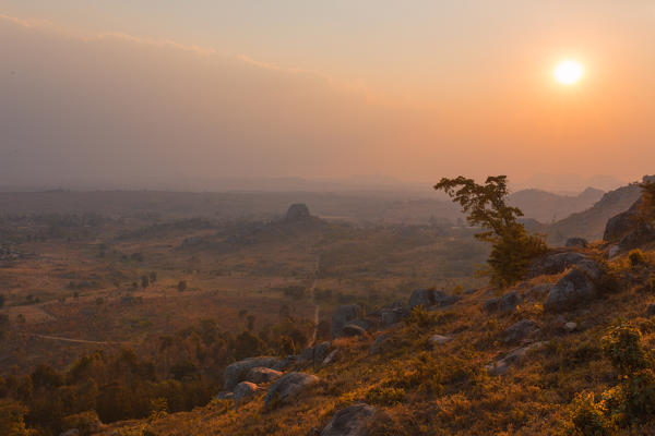 Africa,Malawi,Lilongwe district.
African landscape at sunset 