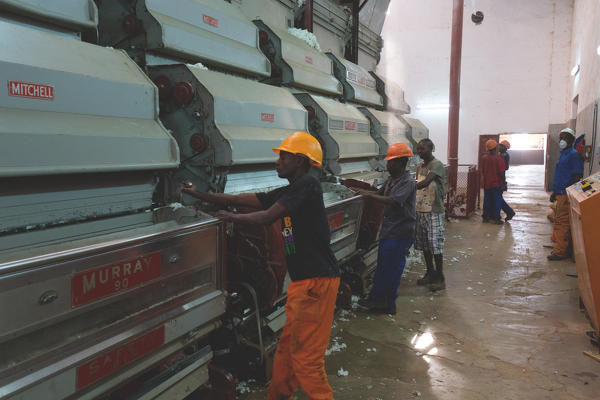 Africa,Malawi,Balaka district.
Cotton processing