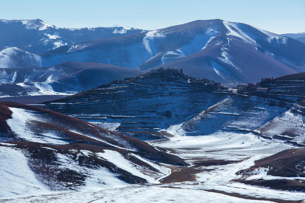 Europe,Italy,Perugia district,Castelluccio of Norcia.
Castelluccio of Norcia at sunrise.
