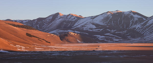 Europe,Italy,Perugia district,Castelluccio of Norcia.
Castelluccio of Norcia at sunrise.
