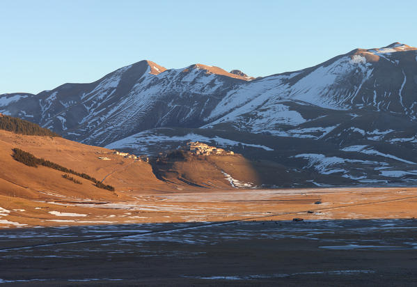 Europe,Italy,Perugia district,Castelluccio of Norcia.
Castelluccio of Norcia at sunrise.
