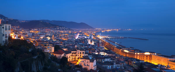 Europe,Italy,Campania,Salerno.
City at dusk