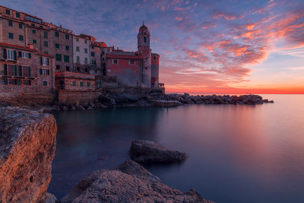 Europe,Italy,Liguria,La Spezia district.
Tellaro at sunset 