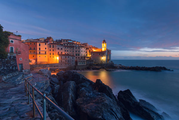 Europe,Italy,Liguria,La Spezia district.
Tellaro at dusk