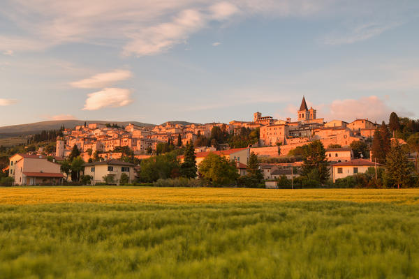 Europe, Italy, Umbria, Perugia district.
Spello at sunset 