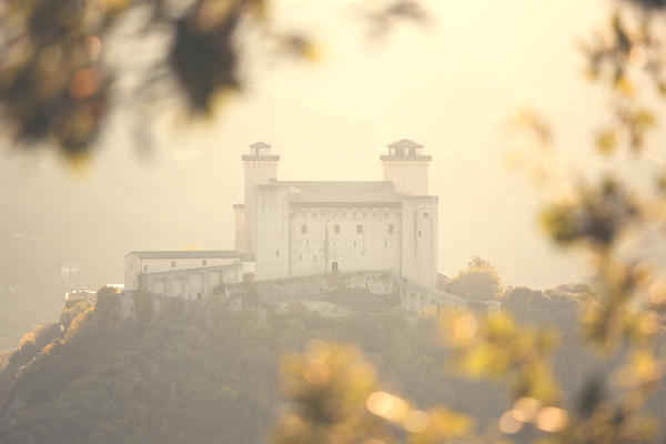 Europe,Italy,Umbria,Perugia district, Spoleto.
Rocca Albornoziana fortress at sunset.