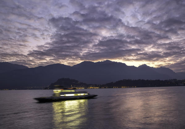 Italy, Lombardy, Como district. Como Lake, tremezzina, ferry boat