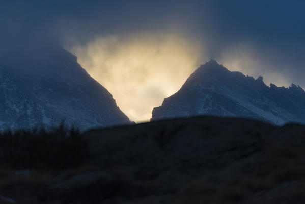 Cloudy sunset on Levanne, Orco valley, Gran Paradiso National Park, Piedmont, province of Turin, Italian alps, Italy
