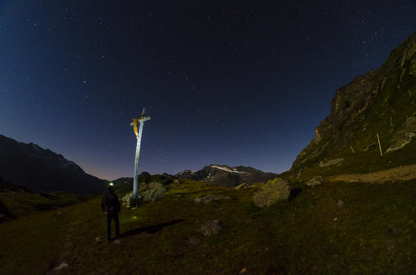 Night in the nearby of Refuge Chalet de l Epee, Valgrisenche, Aosta Valley, Italian alps, Italy