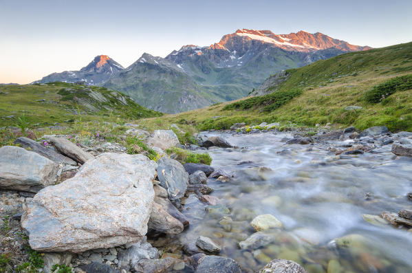 Dawn on Ruitor massif, Valgrisenche, Aosta Valley, Italian alps, Italy