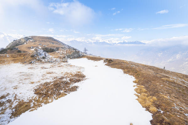 The open ridge of Tete du Cou, Arnad, Vallon de Va, Aosta Valley, Italian alps, Italy