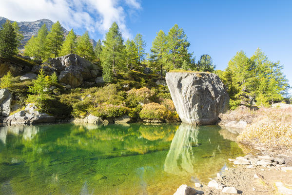 Little alpine lake, Vallon de Frudiere, Val d Ayas, Aosta Valley, Italian alps, Italy