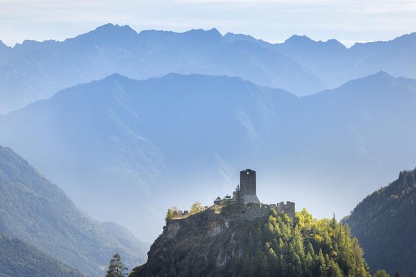 Castle of Graines, Vallon de Frudiere, Val d Ayas, Aosta Valley, Italian alps, Italy