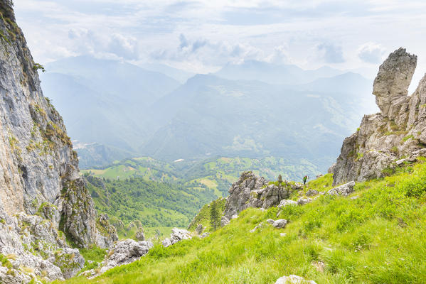 Cancervo, from Canalino dei Sassi, San Giovanni Bianco, Val Brembana, Alpi Orobie, province of Bergamo, Lombardy, Italian alps, Italy