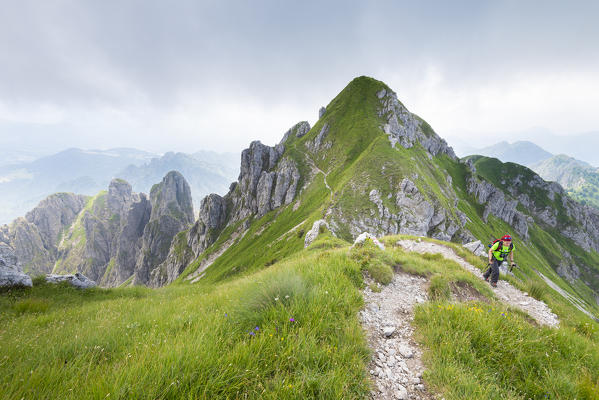 Sentiero delle Creste, Monte Alben, Val Brembana, Alpi Orobie, province of Bergamo, Lombardy, Italian alps, Italy