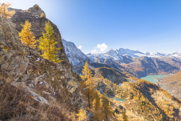The view from Bocchetta Fioria, Ceresole Reale, Valle dell Orco, Gran Paradiso National Park, Italian alps, Province of Turin, Piedmont