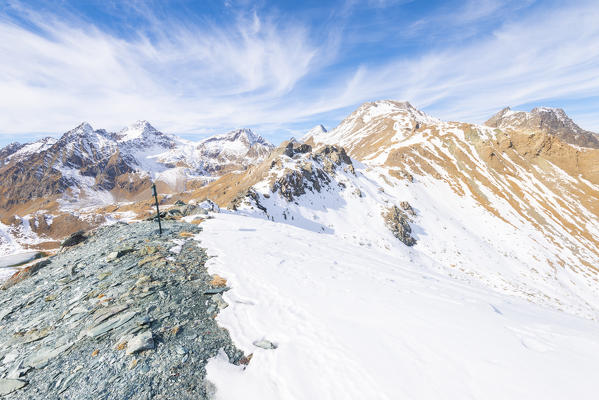 Col de Saint Marcel, Grauson valley, Cogne valley, Valle d'Aosta, Italian Alps, Italy