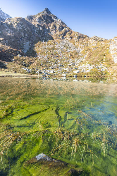 Pratofiorito lake, Vallone del Rio Bianetto, Locana, Valle dell Orco, Province of Turin, Graian alps, Piedmont, Italy