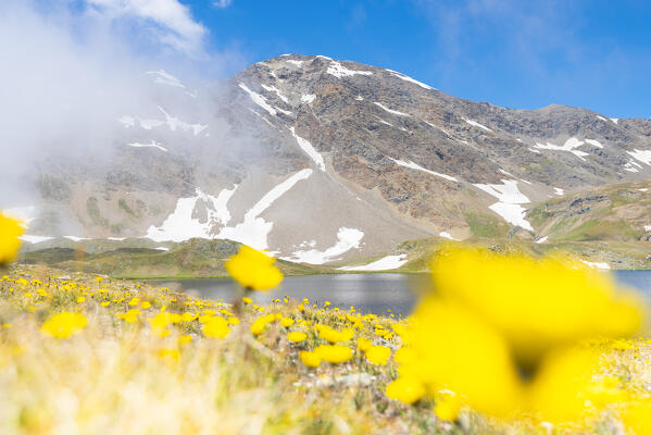 Gran Vaudala and Lake Rosset, Valle dell Orco, Gran Paradiso National Park, Italian alps, Province of Turin, Piedmont, Italy