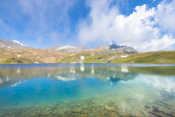 Lake Rosset, Valle dell Orco, Gran Paradiso National Park, Italian alps, Province of Turin, Piedmont, Italy