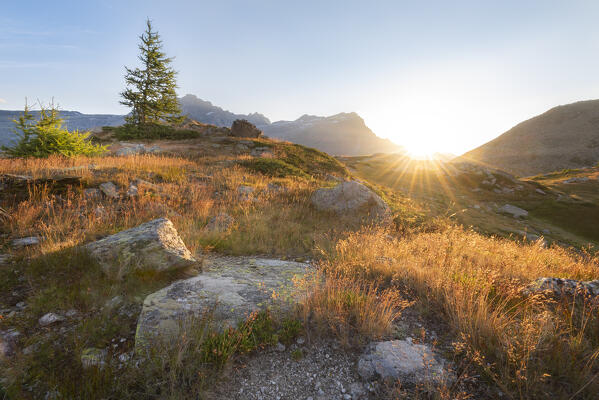 Sunrise, Valle dell Orco, Gran Paradiso National Park, Province of Turin, Piedmont, Italian alps, Italy