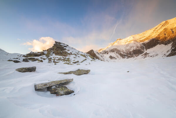 Sunset on Rosa dei Banchi, Campiglia Valley, Valle Soana, Gran Paradiso National Park, Piedmont, Province of Turin, Italian alps, Italy