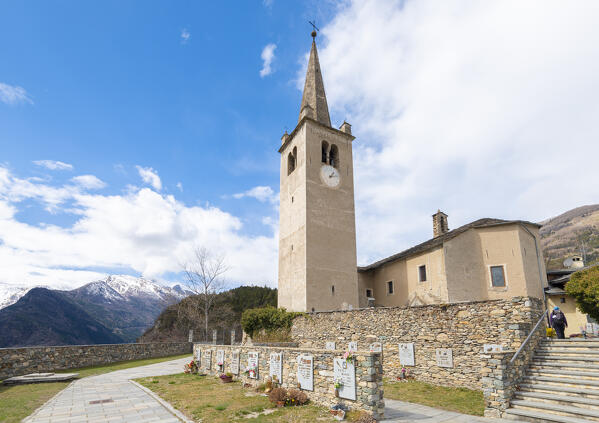 The church of Saint-Nicolas, Valle d Aosta, Italian alps, Italy