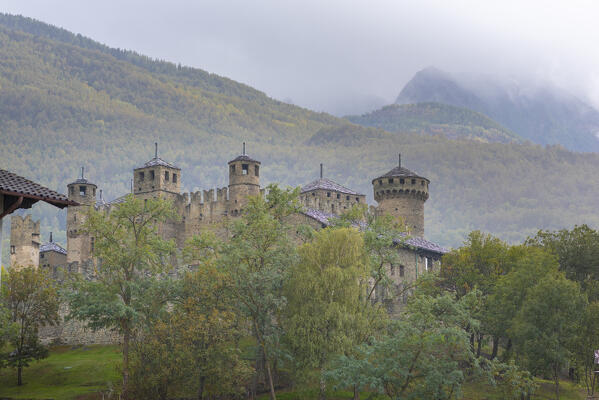 Fenis castle, Fenis, Aosta Valley, Italian alps, Italy