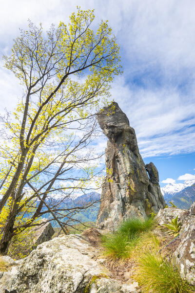 The monolith of Flambeau d Arlaz, Val d Ayas, Aosta Valley, Italian alps, Italy
